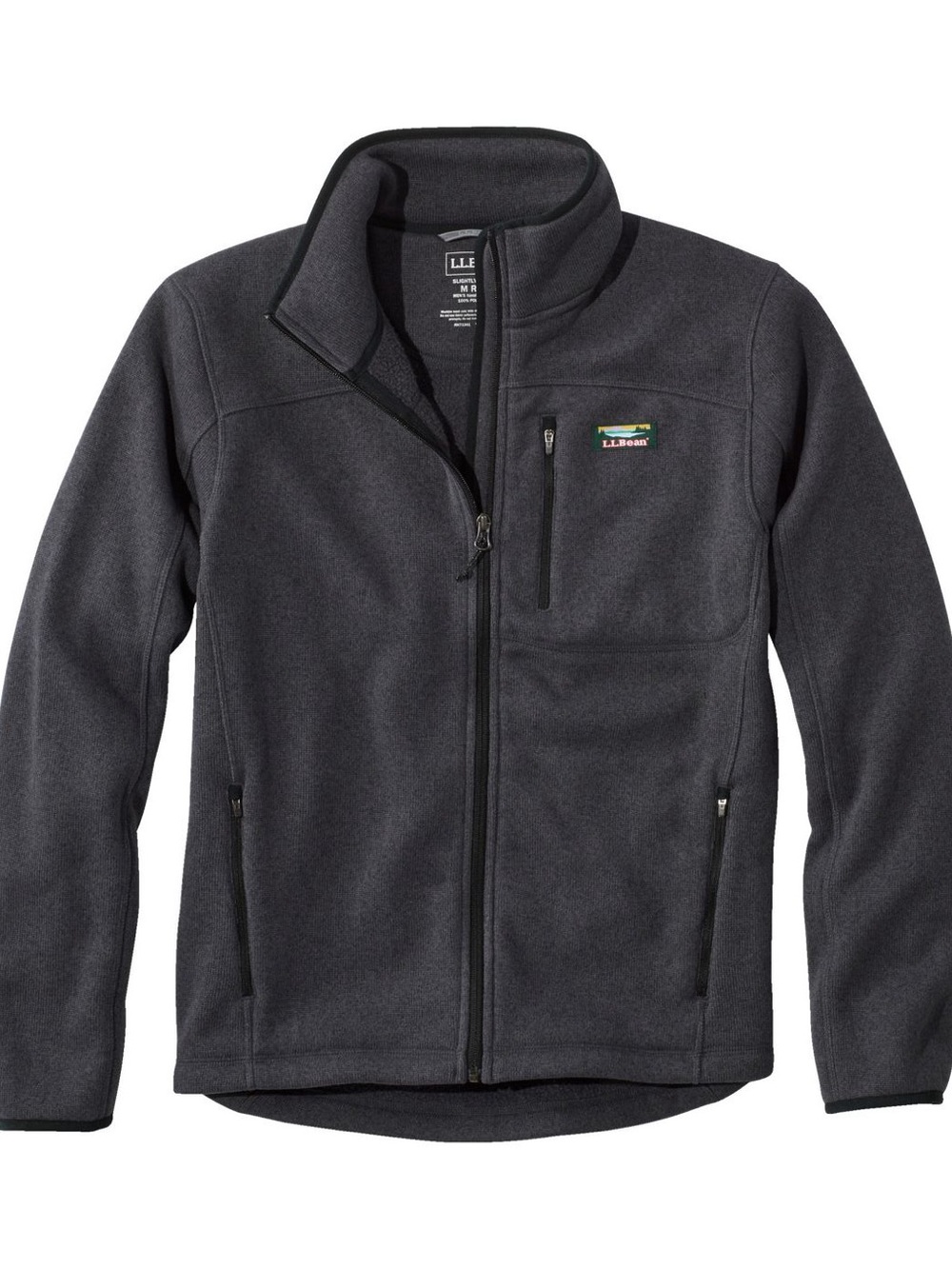 Men's Gray Full-Zip Fleece Jacket sz lg Tall